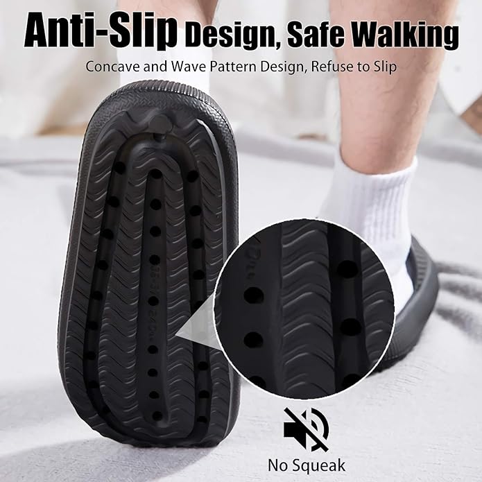 rosyclo Cloud Slippers for Women and Men, Pillow House Slippers Shower Shoes Indoor Slides Bathroom Sandals, Ultimate Comfort, Lightweight, Thick Sole, Non-Slip, Easy to Clean