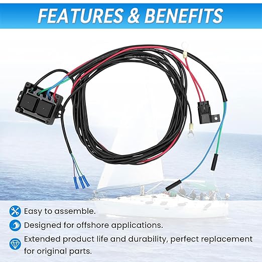 AHJRELAYKIT-2-DP Replacement Relay Harness Jack Plate Wiring Harness for Atlas Hydraulic Jack Plates 2014, T-H Marine AHJRELAYKIT2DP for CMC Jack Plates and Trim Tilt Units