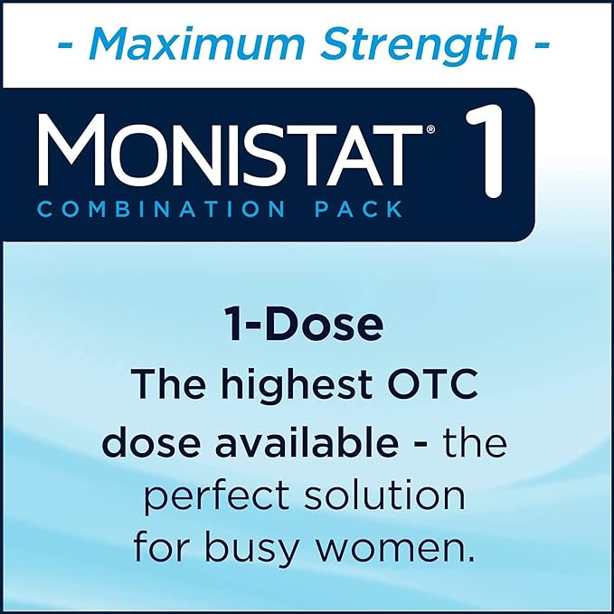Monistat 1 Day Yeast Infection Treatment for Women, 1 Miconazole Ovule Insert External Monistat Anti-Itch Cream Bundle