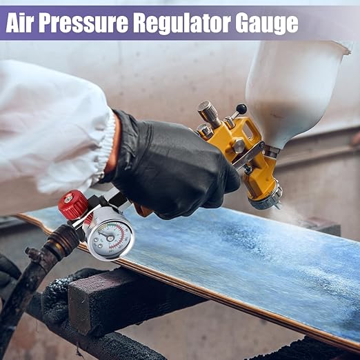 Yakamoz 14 Inch Air Compressor Regulator with Gauge, 0-140 Psi Precise Control Spray Gun Air Pressure Regulator Paint Sprayer Air Adjusting Valve Regulator for Pneumatic Tool