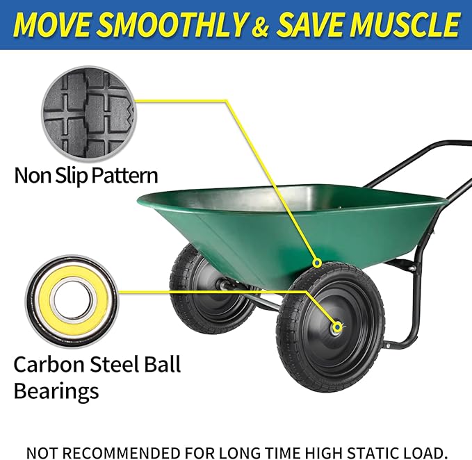 13" Flat-free Solid Tire and Wheel, with 58" Axle Bore Hole, 2.2" Offset Hub, Replacement 4.00-6 Wheelbarrow tire, Compatible with Garden Wagon Trolley Dolly, 2 Pack