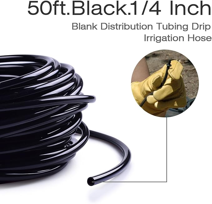 MIXC 14 inch Blank Distribution Tubing Drip Irrigation Hose, 50ft Roll