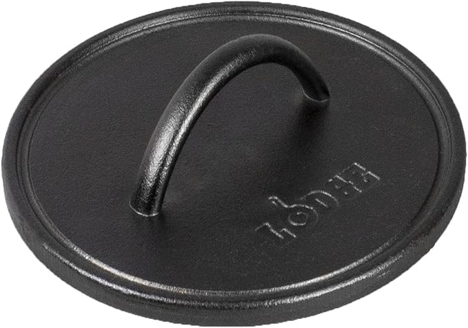 8" Cast Iron Round Flat Grill Press