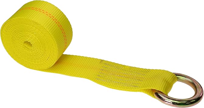 US Cargo Control Lasso Strap, 2 Inch X 10 Foot Lasso Strap with O-Ring, Great for Low Clearance Car Hauling Applications, Universal Wheel Tie Down Strap