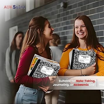 Composition Notebook Bulk 3 Packs, College Ruled Composition Notebook, Composition Books, 100 Sheets, 9-34" x 7-12", Black Marble Composition Notebook College Ruled, Perfect for School Supplies