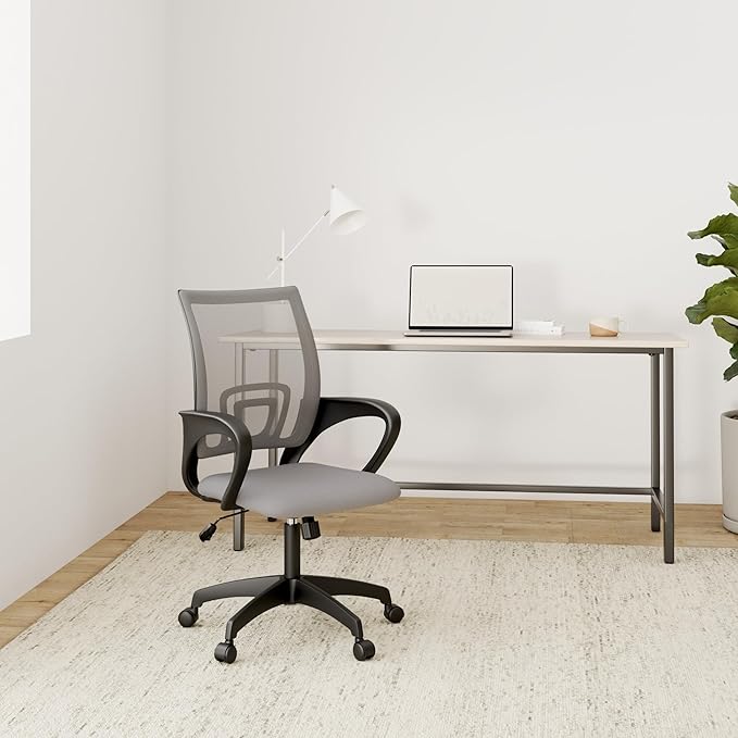 Office Chair Desk Chair Computer Chair Ergonomic Executive Swivel Rolling Chair with Lumbar Support Arms Adjustable Task Chair for Women Adults, Grey
