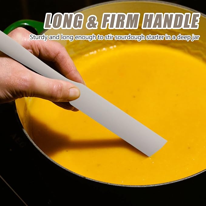 Silicone Jar Spatula,Non-Stick Heat Resistant Kitchen Thin Spatula,Sourdough Stirring Stick,Jam Spreader for Peanut Butter,Cake Cream Butter Spatulas for Scraping Icing Bread Cream (Grey)