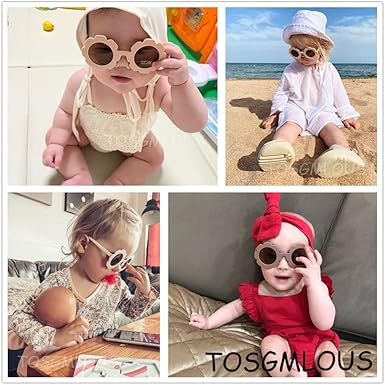 Round flower Sunglasses for Kids Girl Boys Matte Coloful Sunflower Shades Outdoors UV400 Protection Eyewear