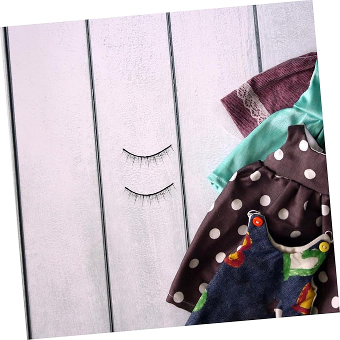 Anneome 1 Pair Doll False Eyelashes Doll Eye Lashes Doll Eyelashes Strips Cosplay Lashes Dolls Accessories Doll Eye Accessories Small Lashes Fake Lashes Crafts Doll Accessory Black