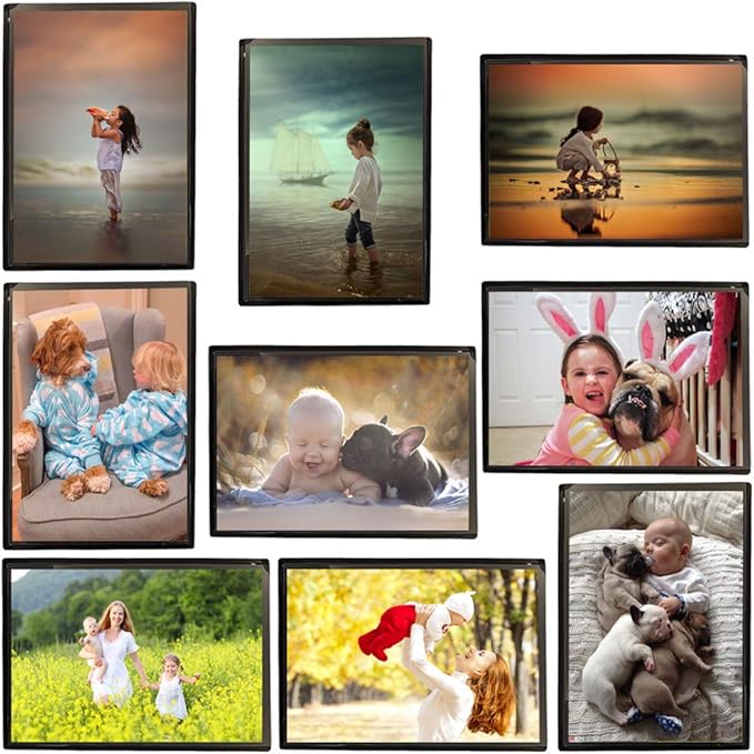 Sooyee 30 Pack Magnet Photo Frame Refrigerator 5x7,Magnetic Picture Holder, Magnetic Picture Frame Fridge(Black)