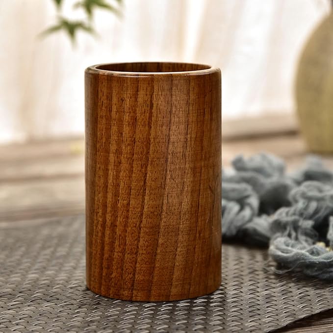 Wooden Utensil Holder, Utensil Holders for Kitchen Counter, Multifunctional Storage Bucket Kitchen Chopsticks Organizer, Wood Cooking Utensil Holder for Countertop, Spoons, Cooking Tools