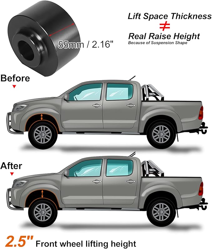 X AUTOHAUX 2.5 Inch Front Suspension Spring Strut Spacer Leveling Lift Kit for Ford F150 2WD 1981-1996 for Ford F-250 F-350 Super Duty 2WD 1999-2020