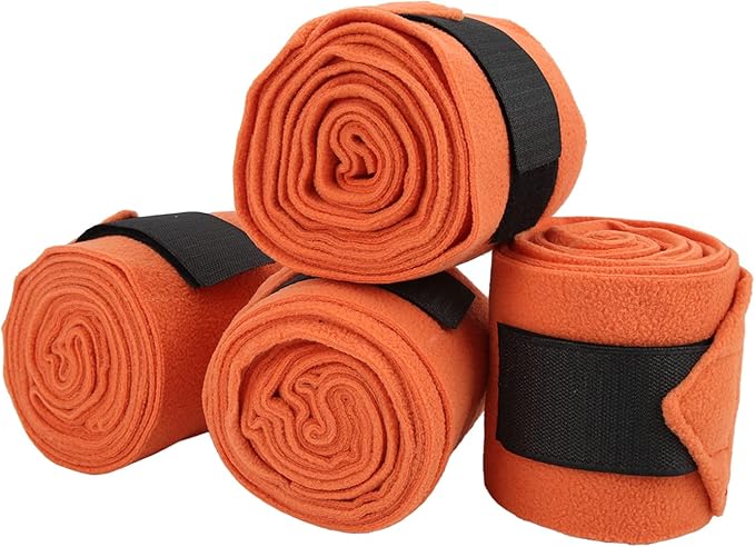 EVTSCAN 4pcs Horse Leg Wrap Self Adhesive Double Sided Fleece Horse Leg Bandages for Training Exercising