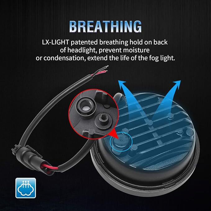 LX-LIGHT Dot approved 2 PCS Chrome 4.5 Inch LED Passing Light LED Fog Lamps for Motorcycles Auxiliary Light Bulb Motorcycle Projector Driving Lamp