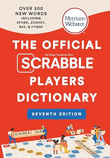 The Official SCRABBLEA Players Dictionary, Seventh Ed., Newest Edition, 2023 Copyright, (Jacketed Hardcover)