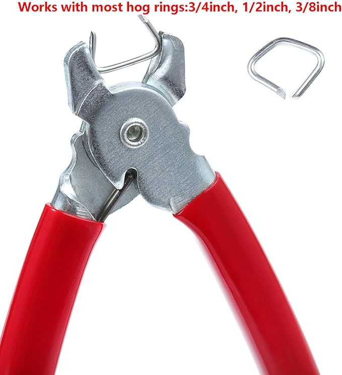 Straight Hog Ring Pliers Kit Auto Upholstery Installation Tool for BungeeShock CordsAnimal Pet CagesBaggingTrapsSausage CasingMeat bagsFencingRailing by NIDAYE (Rings Not Included)