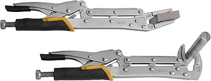Xiao Dao Pro Extened Locking Vise Grip Pliers Set 12" Straight Jaws and 80 Degree Jaws Needle Nose Pliers Set, Quick Release Design,