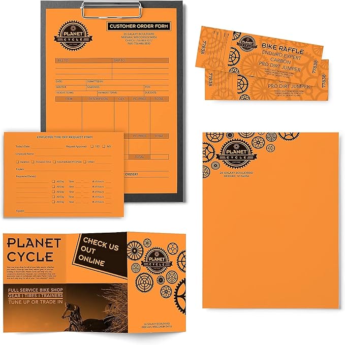 Neenah Astrobrights Color Paper, 8.5 x 11, 24 lb89 gsm, Cosmic Orange, 500 Sheets (22651)