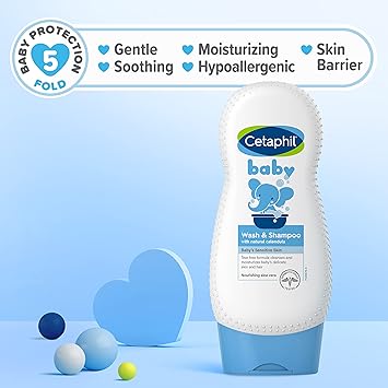 Cetaphil Baby Wash Shampoo, 13.5oz Pack of 2, Hypoallergenic, Gentle Enough for Everyday Use, Soap Free