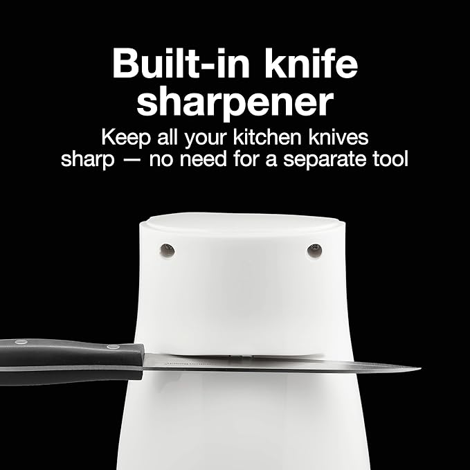 Proctor Silex Power Electric Automatic Can Opener for Kitchen with Knife Sharpener, Twist-off Easy-Clean Lever, Cord Storage, White (75224PS), (Lever Not Included)