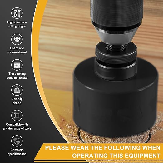 6 18 inch Hole Saw Drill Bit for Metal and Wood, M42 Bi-Metal Hole Cutter with 1.5 Cutting Depth for Drywall, Ceiling, Aluminium Alloy, Sheet Iron and Steel Frame