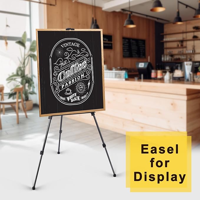 Easel for Painting Art Easel Stand for Adults 17" to 66" Portable Easel Stand for Sign Table TopFloor Aluminum Metal Easel with Carry Bag Black