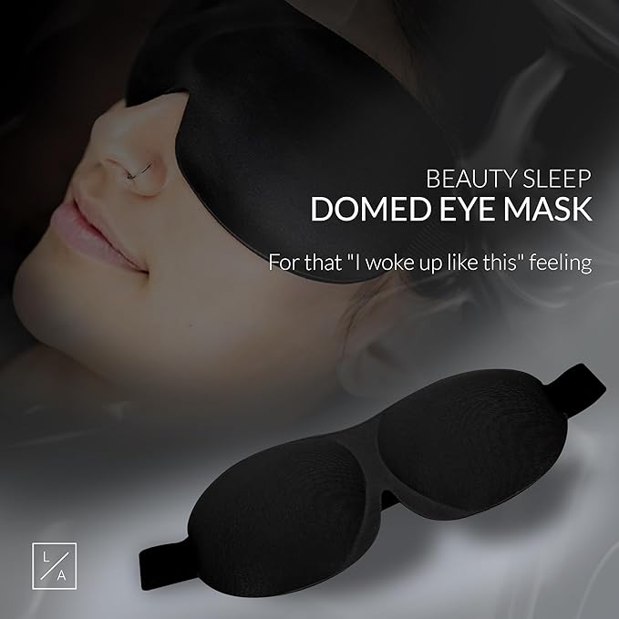 Lash Affair 3D Eye Mask for Sleeping Eyelash Extensions, Lash Protector Cupped Molded Night Sleep Mask, Contoured Mask Eye Cover, Comfortable and Lightweight, Jet Black