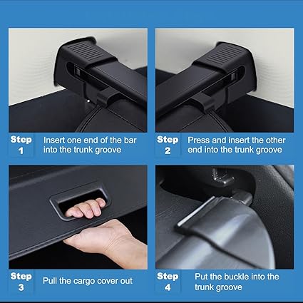 ECCPP Cargo Cover 2020-2024 Fit for Cadillac XT6 Flexible SUV Rear Trunk Cover Shade Luggage Tonneau Security Cover
