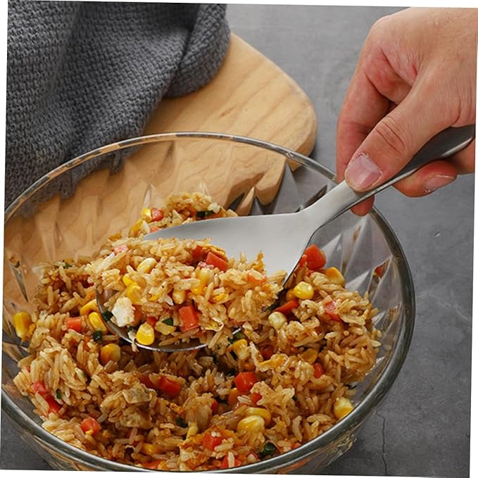 Stainless Steel Rice Spoon Ergonomic Non Stick Rice Serving Spoon Practical Kitchen Utensil for Rice Cookers and Serving Dishes Matte Finish