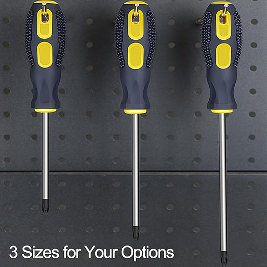 2Pcs Phillips Screwdriver 6 inch Shaft Non-Slip Grip Screwdriver Magnetic Tip 6mm PH2 Cross Head Screwdriver