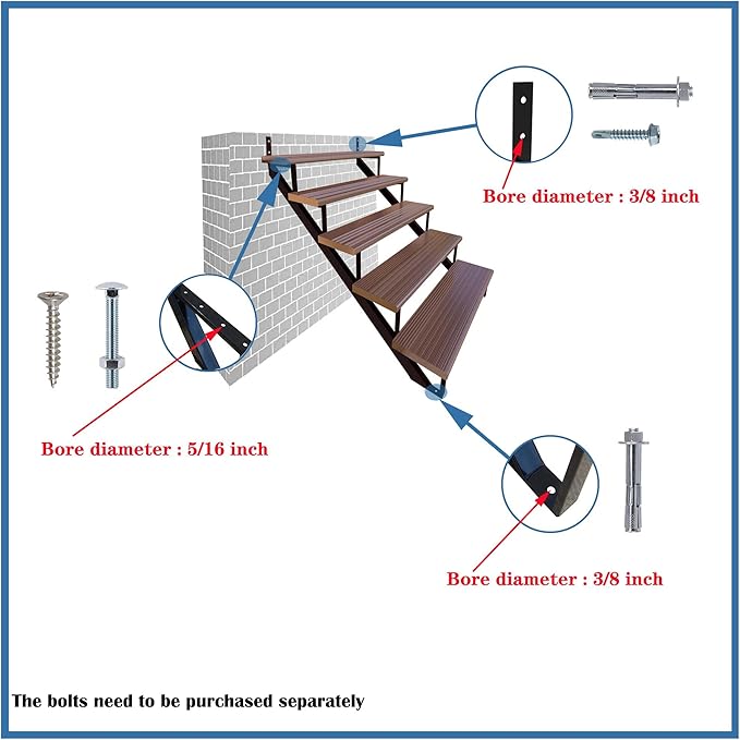 MTB Black Steel Stair Riser with 1234567 Steps
