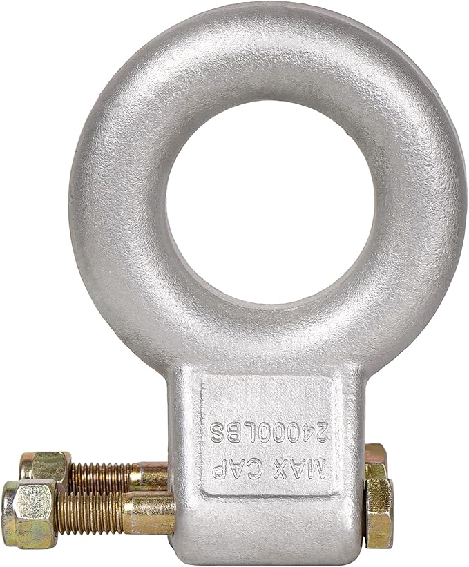 48660 Raw Steel Pintle Hitch Lunette Ring 3-Inch ID, 24,000 lbs, Channel Mount Required
