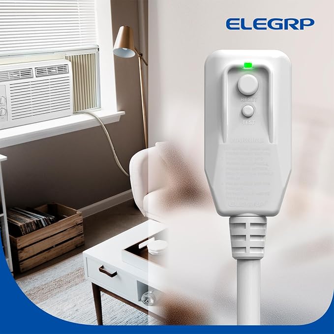 ELEGRP L22615 240V 15A 3600W 14AWG LCDI Power Cord Plug 60Hz NEMA 6-15P for A/C Air Conditioner, E250451 UL Certified, 7.5FT Leakage Current Detection Interrupter Replacement 0661515LY L15615 (1 Pack)