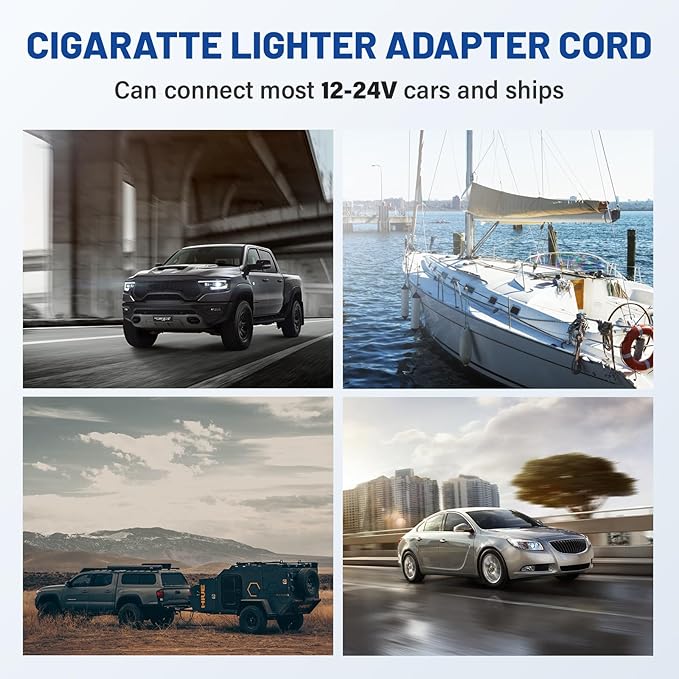 Anina 0.217x0.083 in Car Cigarette Lighter Adapter Plug Cable with Switch Button, 6.5ft 12V-24V Male Cigarette Lighter Power Supply Charger