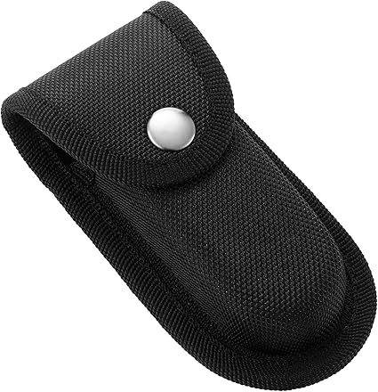 Nylon Pocket Knife Sheath, 4'' Multitool Pouch, Folding Knife Belt Sheath with Snap Closure and Vertical Carry Belt Loop, Multitool Case for Outdoor or Daily Use, Medium Size
