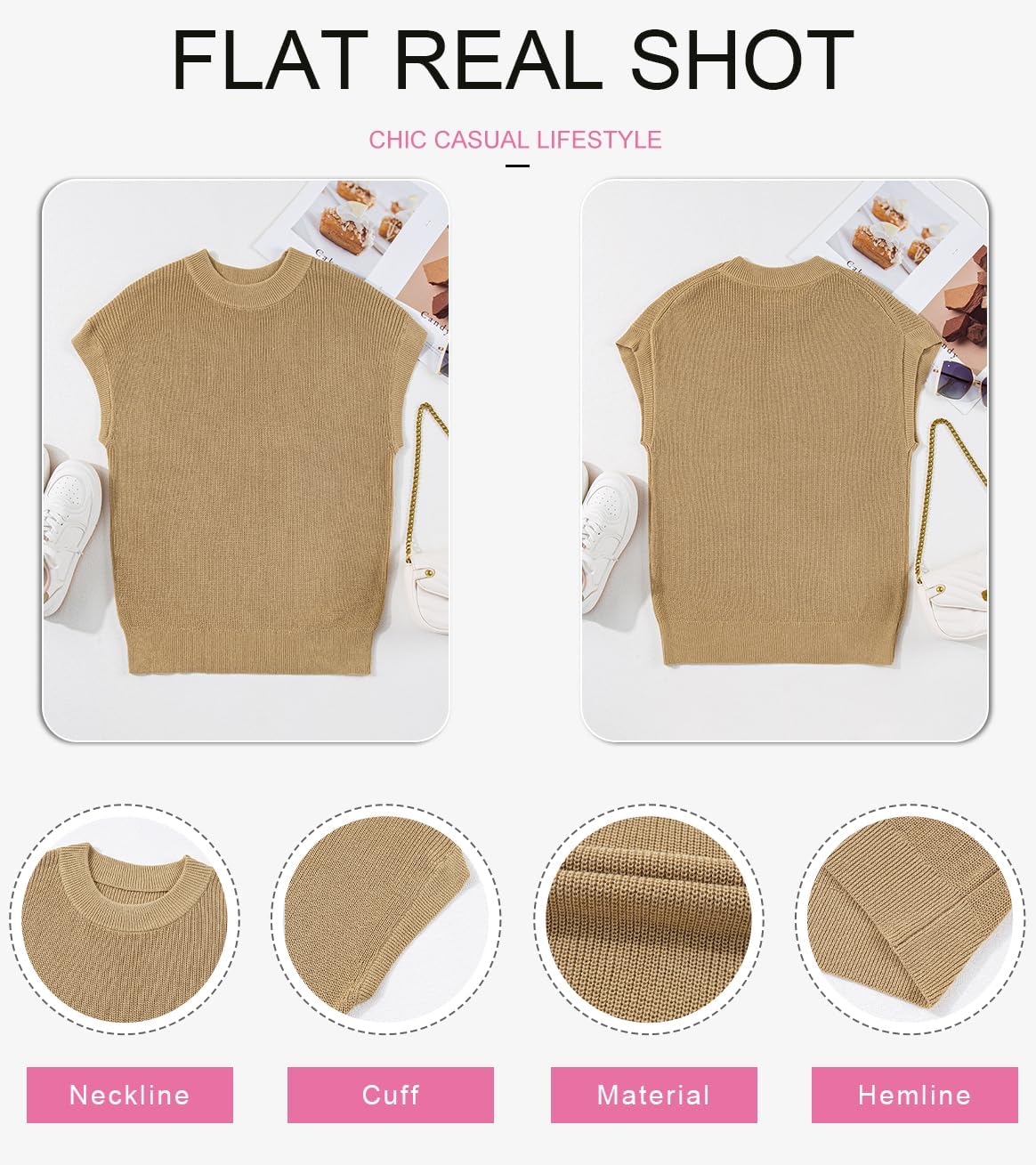Womens Sweaters Crewneck Short Sleeve Shirts Casual Ribbed Knit Pullover Sweater Loose Tops for Women 2025