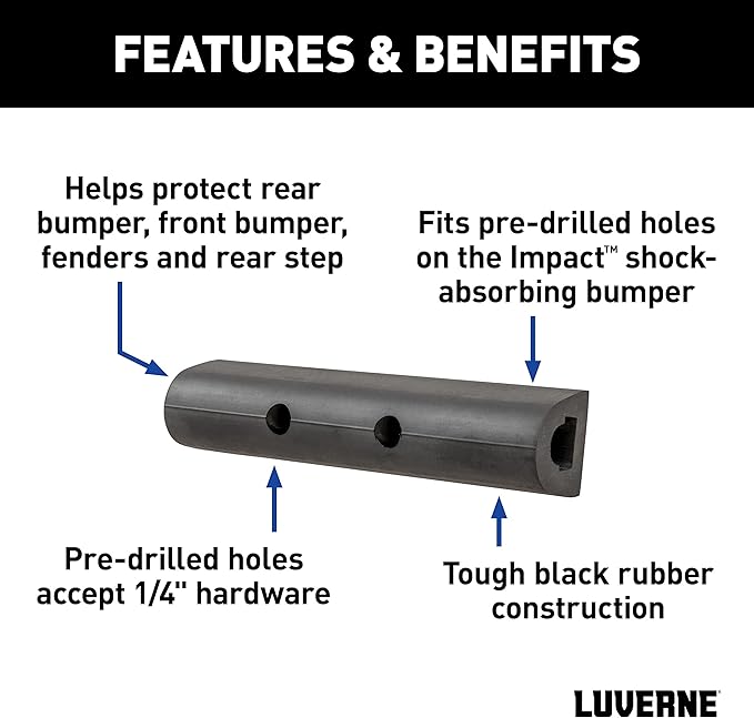 LUVERNE 2090615-3 10-Inch Universal Rubber Bumper Guard Protector Strips Loading Dock Rear Fender Pad Bump Stop, 3-Pack