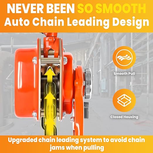 3Ton6600LBS Capacity 10FT Manual Lever Chain Hoist with 2 Hooks Manual Ratchet Chain Puller Hoist Heavy Duty G80 Chain Come Along Winch Ratchet Hoist for Warehouses, Etc (3Ton10FT)