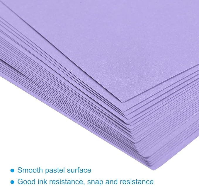 MECCANIXITY 100 Sheets Colored Copy Paper 8 12 Inch Printer Paper 80gsm Light Purple for Office Printing, Document Copying, Invitations, Forms, Art Projects