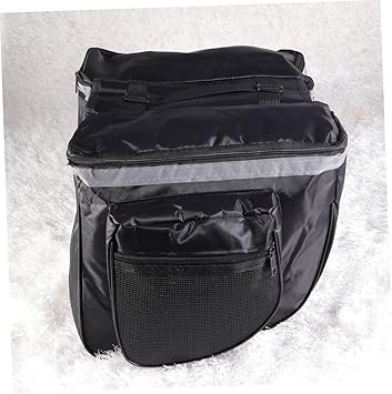 Kisangel Mountain and Road Bike Rear Pannier Bag Waterproof Double Side Bag Handle Black Multifunctional and Durable