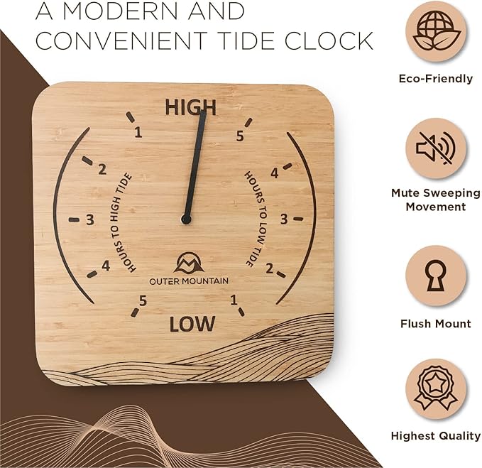 Tide Clock - Nautical Clock - Tidal Clock - Tide Clock High Tide Low Tide and Wall Tide Clock