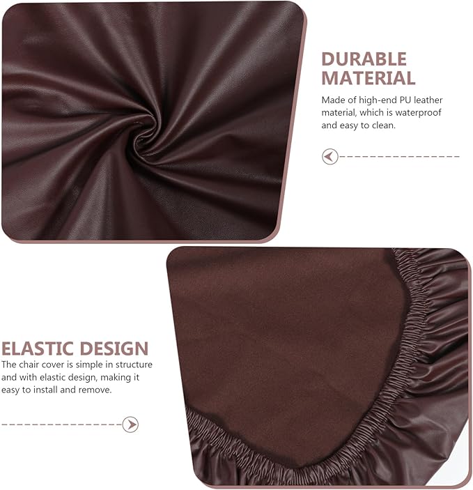 Stretchy Pu Leather Chair Cover and Easy to Clean Dining Chair Slipcover for Home Hotel Use Removable Elastic Design for Comfort and Protection Against Stains and Scratches