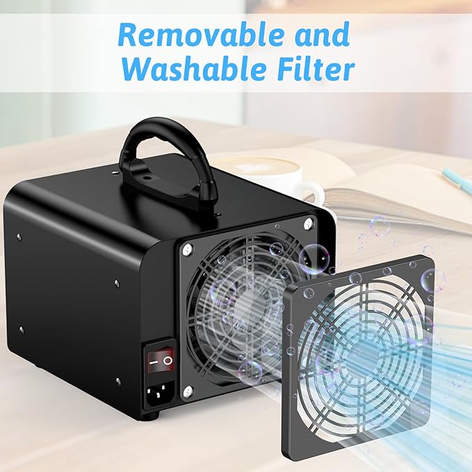 Ozone Generator 30,000mgh, Commercial Ozone Machine, High Capacity Ozone Machine Odor Removal, Home Ozone Generator for Car, Pet, Smoke, Home, etc (Black)