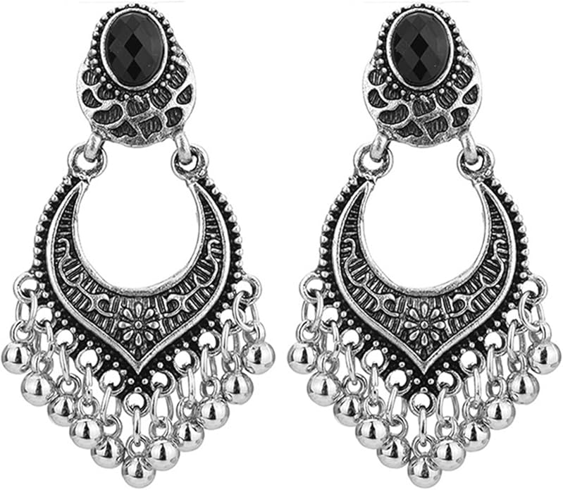 Vintage Chandelier Earrings Beaded Tassel Earring for Women Bohemian Ethnic Retro Style Gold Silver.