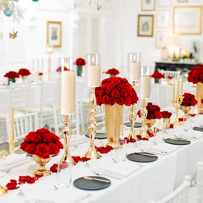 12 Pcs Glass Cylinder Vases Clear Flowers Vase Decorative 6,8,10 Inch Floating Candles Holders Table Centerpieces for Wedding Party Event Home Office Decor (2.5 x 5 in,2.5 x 6 in,2.5 x 8 in)
