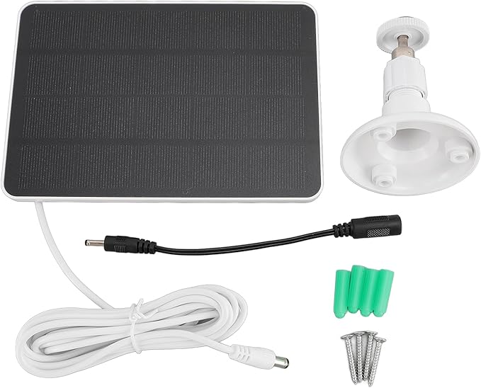Solar Panel for Security Camera, High Efficiency 4W Camera Solar Panel for DC5V Outdoor Rechargeable Battery Camera, Security Camera Solar Panel Charger with Adjustable Bracket