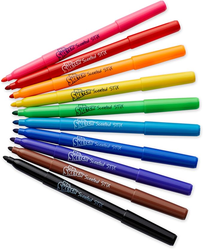 Mr. Sketch 1905313 Scented Stix Watercolor Markers, Fine Point, 10Set