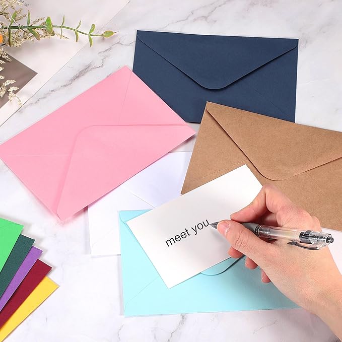 uxcell 50 Pcs Invitation Envelopes, 6 x 4 Inch Self-Adhesive Greeting Card Envelopes with Gummed Seal for Greeting Card, Wedding Invitations, Parties, Letter Mailing (Dark Blue)