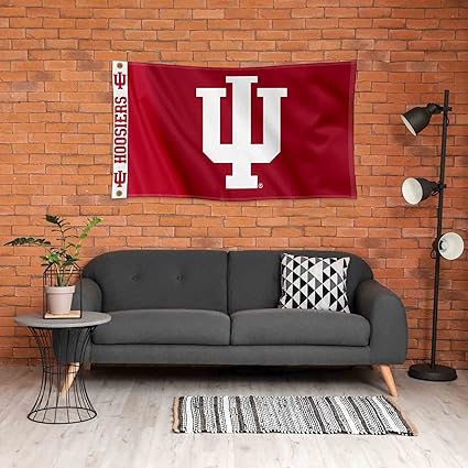 College Flags Banners Co. Indiana Hoosiers Printed Header 3x5 Foot Banner Flag