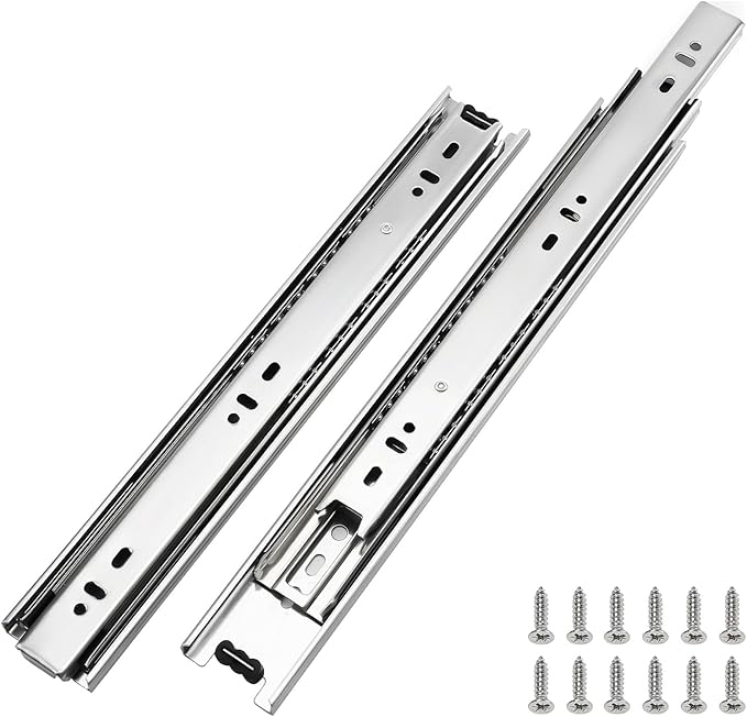 LONTAN Heavy Duty Full Extension Ball Bearing Drawer Slides 8 10 12 14 16 18 20 22 24 Inch Side Mount File Cabinet Rails Dresser Runner Kitchen Cabinet Drawer Glides 100 LB Capacity (10 inch,1 Pair)